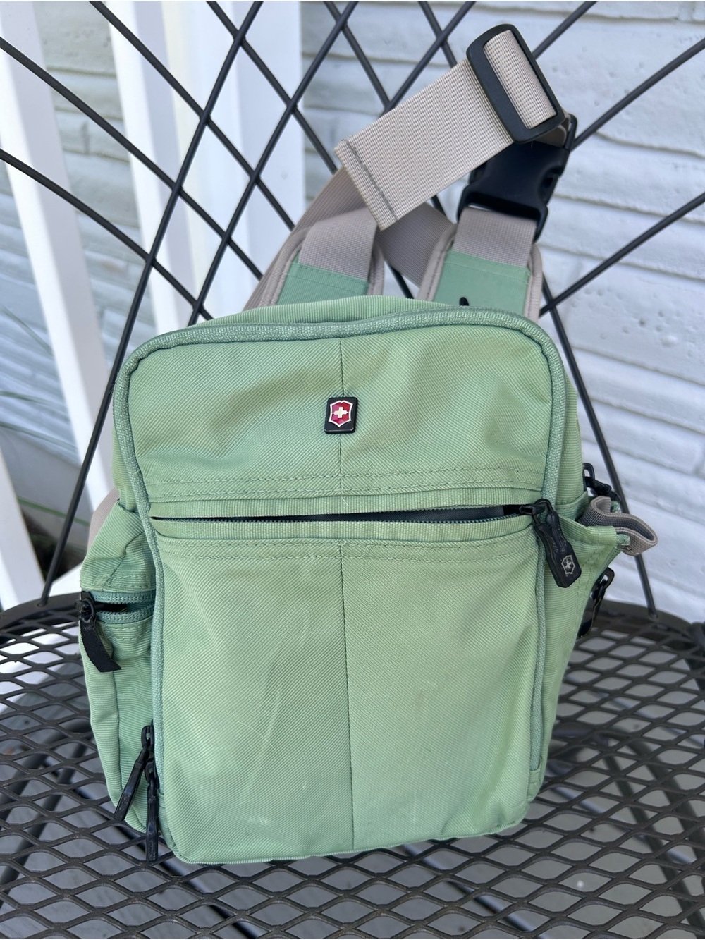 Victorinox Green Grey Crossbody Sling mini backpack Bag